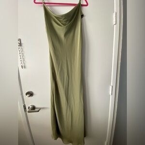 SHEIN Olive Green Cowl Neck Slip Maxi Dress